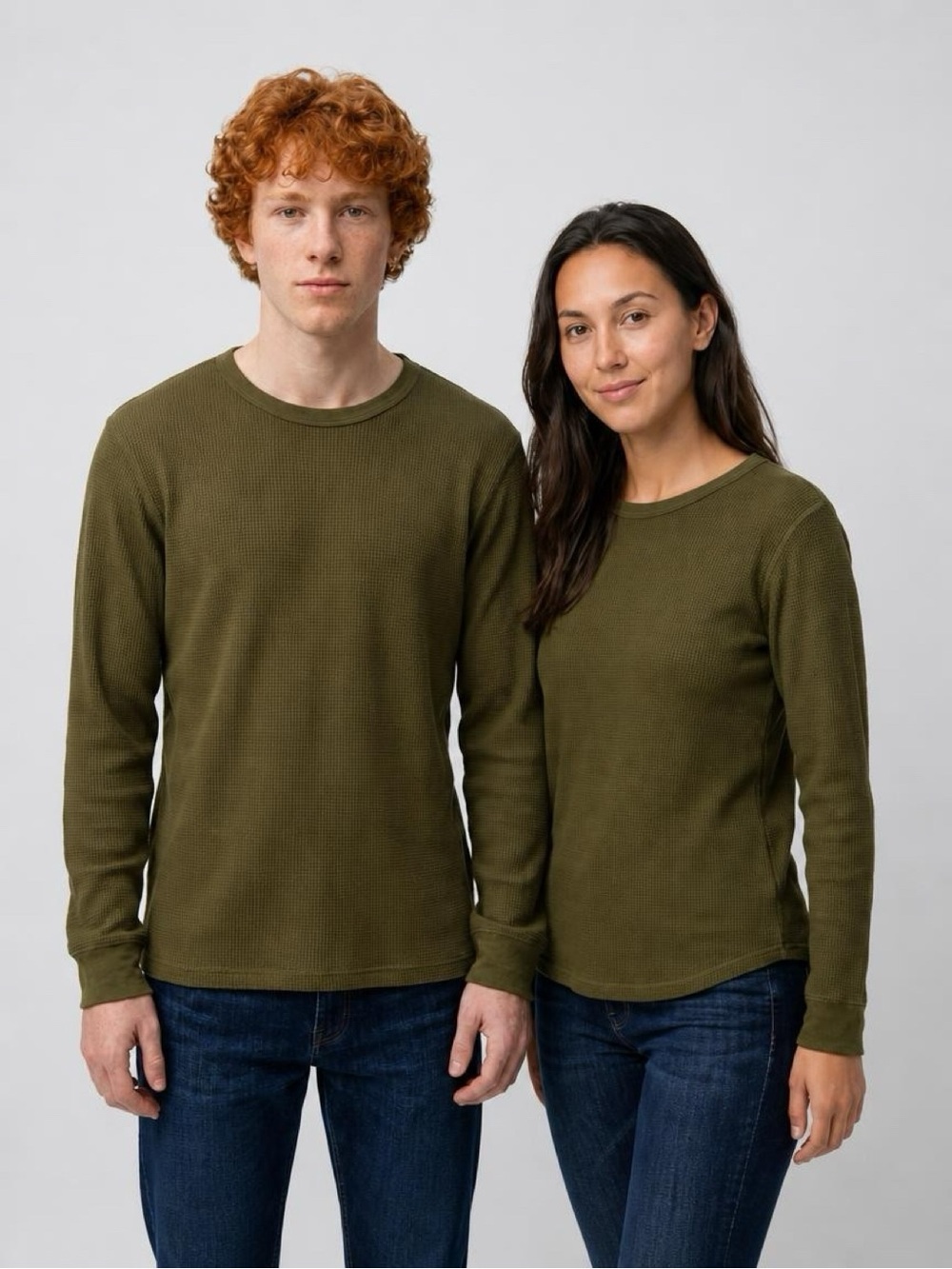 Old Navy Boys XXL Olive Waffle Knit Long Sleeve Tee Women’s XL Fit